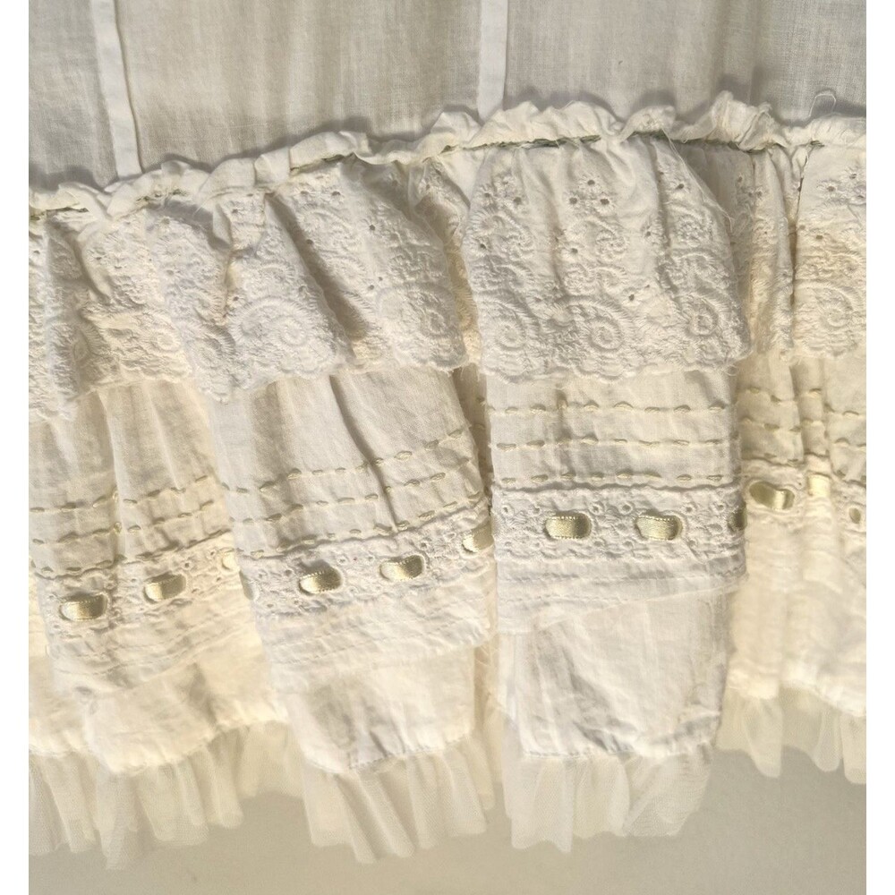 Y2K Zara Basic Women's Cream Tiered Skirt Sz S Boho Cottagecore Peasant Cotton - Picture 6 of 11